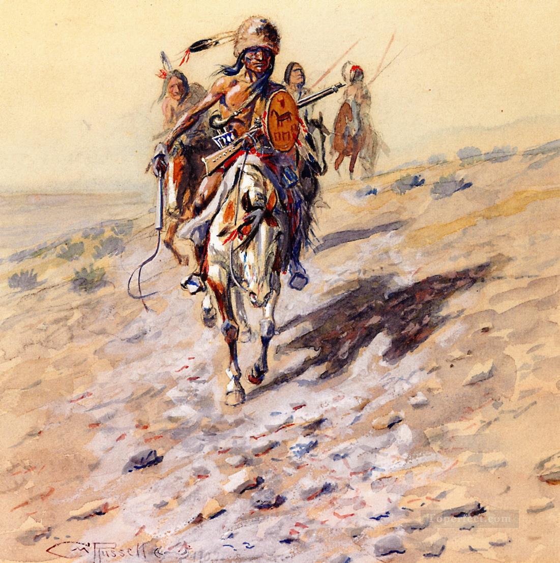 auf dem Weg 1902 Charles Marion Russell Indianer Ölgemälde